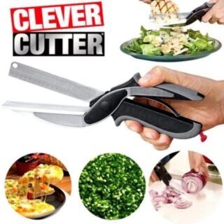 2 In 1 Clever Cutter Kitchen Scissors Quick Vegetable Cutter Vegetable Chopper Cartflix.pk