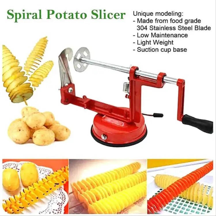 Potato Chips Maker, Manual spiral potato chips twister slicer cutter tornado twist machine Cartflix.pk