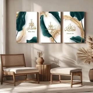 Set of 3  wall art sticky wooden canvas frames for home decore / sticky phototiles