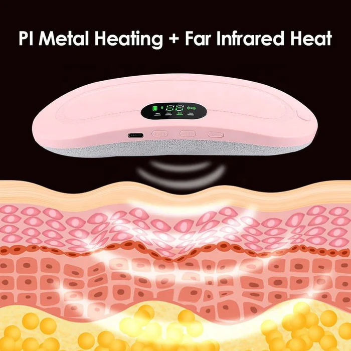 Electric Period Cramp Massager Vibrator Heating Belt for Menstrual Relief Pain Waist Stomach Warming Women Gift Box Packing(random color ) Cartflix.pk