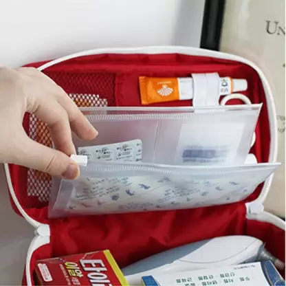 Medical First Aid Kit Pouch Empty Bag Emergency Medicine Storage Organizer Bag First Aid Kit (Workplace, Home, Sports ) (Random Color) Cartflix.pk
