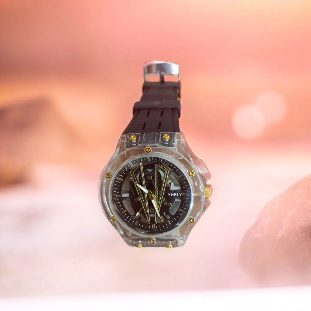Yhely Rubber Strap Gents Watch With Normal Box(random color) Cartflix.pk